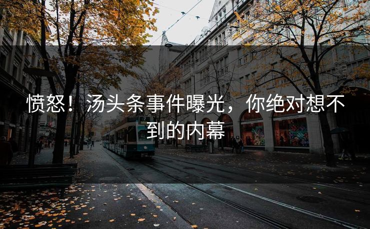 愤怒！汤头条事件曝光，你绝对想不到的内幕
