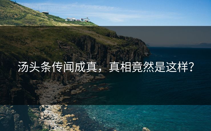 汤头条传闻成真，真相竟然是这样？