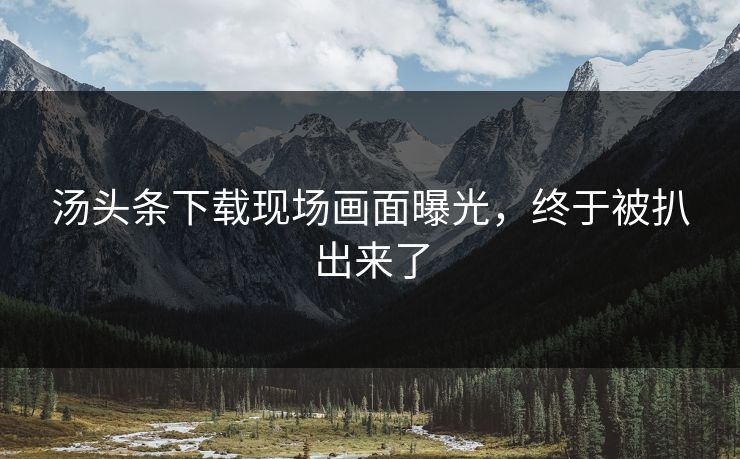 汤头条下载现场画面曝光，终于被扒出来了