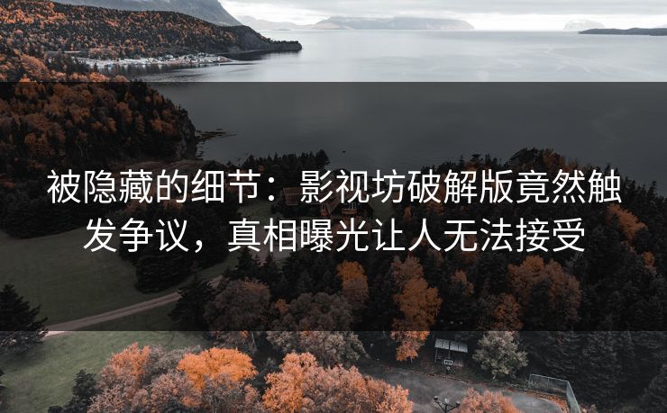 被隐藏的细节：影视坊破解版竟然触发争议，真相曝光让人无法接受