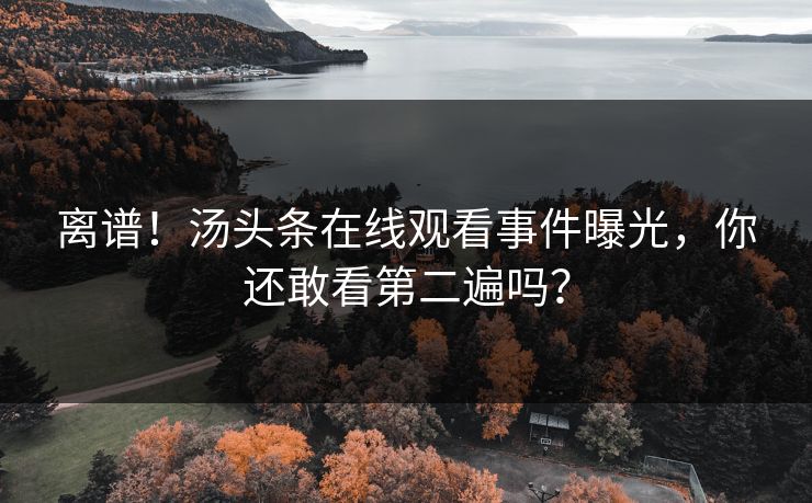 离谱！汤头条在线观看事件曝光，你还敢看第二遍吗？