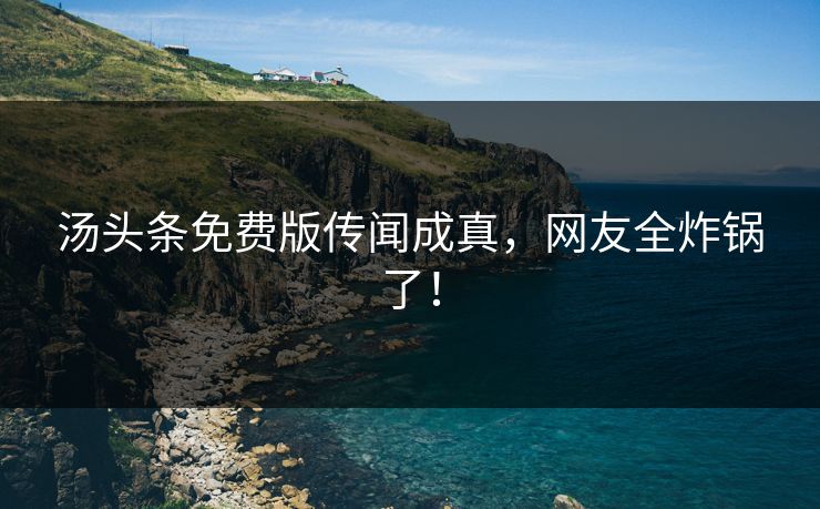 汤头条免费版传闻成真，网友全炸锅了！