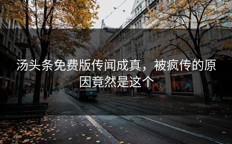 汤头条免费版传闻成真，被疯传的原因竟然是这个