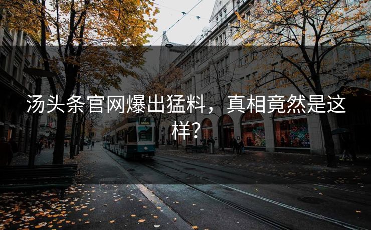 汤头条官网爆出猛料，真相竟然是这样？
