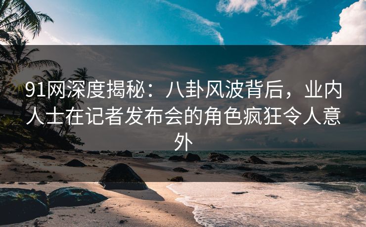 91网深度揭秘：八卦风波背后，业内人士在记者发布会的角色疯狂令人意外