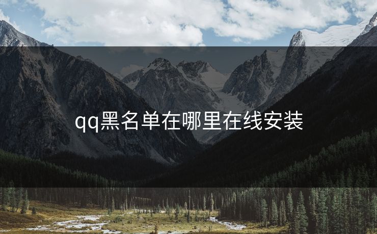 qq黑名单在哪里在线安装